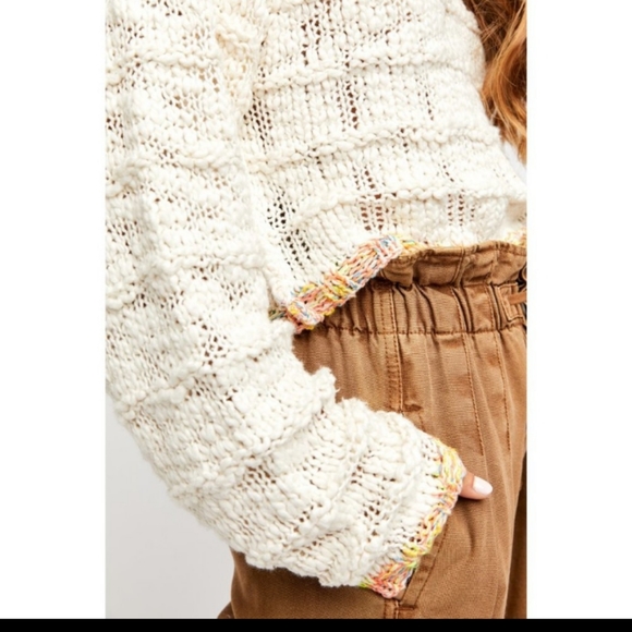 Free People West Palm Beach Sweater Slouchy Oversized Knit Ivory Sm Md & Lg NWT - Picture 7 of 14